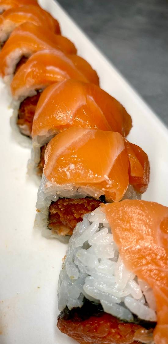 Order Salmon on Spicy Tuna Roll food online from J Sushi store, Corona on bringmethat.com