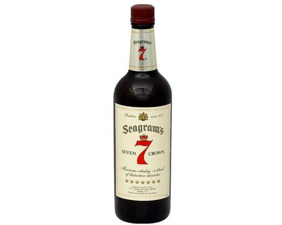 Order Seagrams 7 American whiskey, 750mL bottle (40% ABV) food online from Moby Liquor store, Los Angeles on bringmethat.com