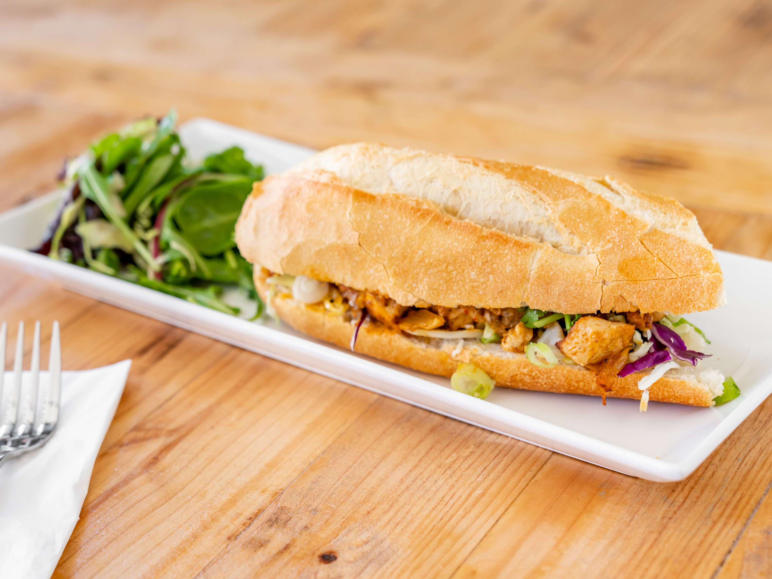 Order Red Curry Tofu and Shrimp Sandwich food online from The Blue Owl at Zen Yai store, Santa Barbara on bringmethat.com