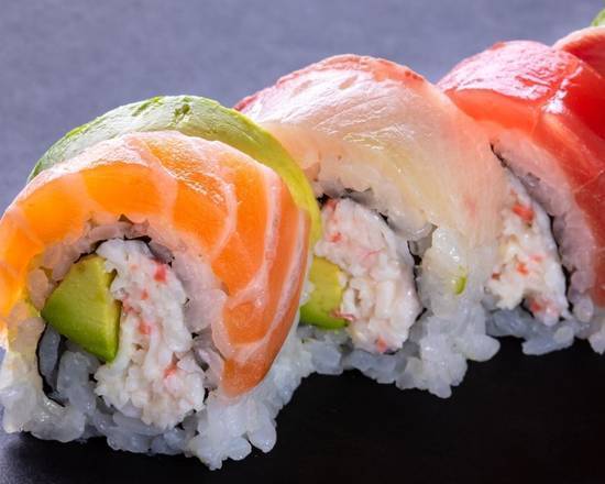 Order Rainbow Roll (5 Pcs) food online from SushiStop Culver City store, Culver City on bringmethat.com