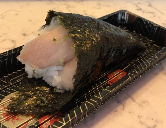 Order Yellow Tail Hand Roll (1 pc) food online from Koya Sushi store, Whittier on bringmethat.com