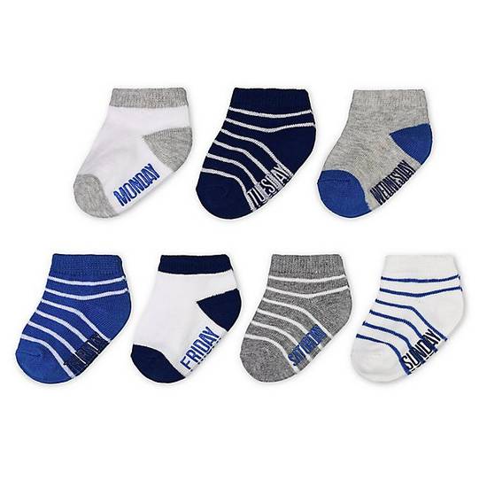 Order goldbug™ Size 12-24M 7-Pack Days of the Week Lowcut Socks in Blue food online from Bed Bath & Beyond store, Daly City on bringmethat.com