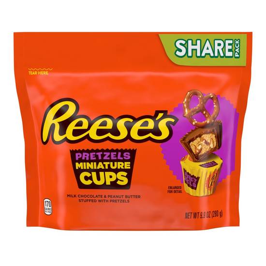 Order Reese's Pretzels Miniature Cups Share Pack, 9.9 OZ food online from CVS store, LIMA on bringmethat.com