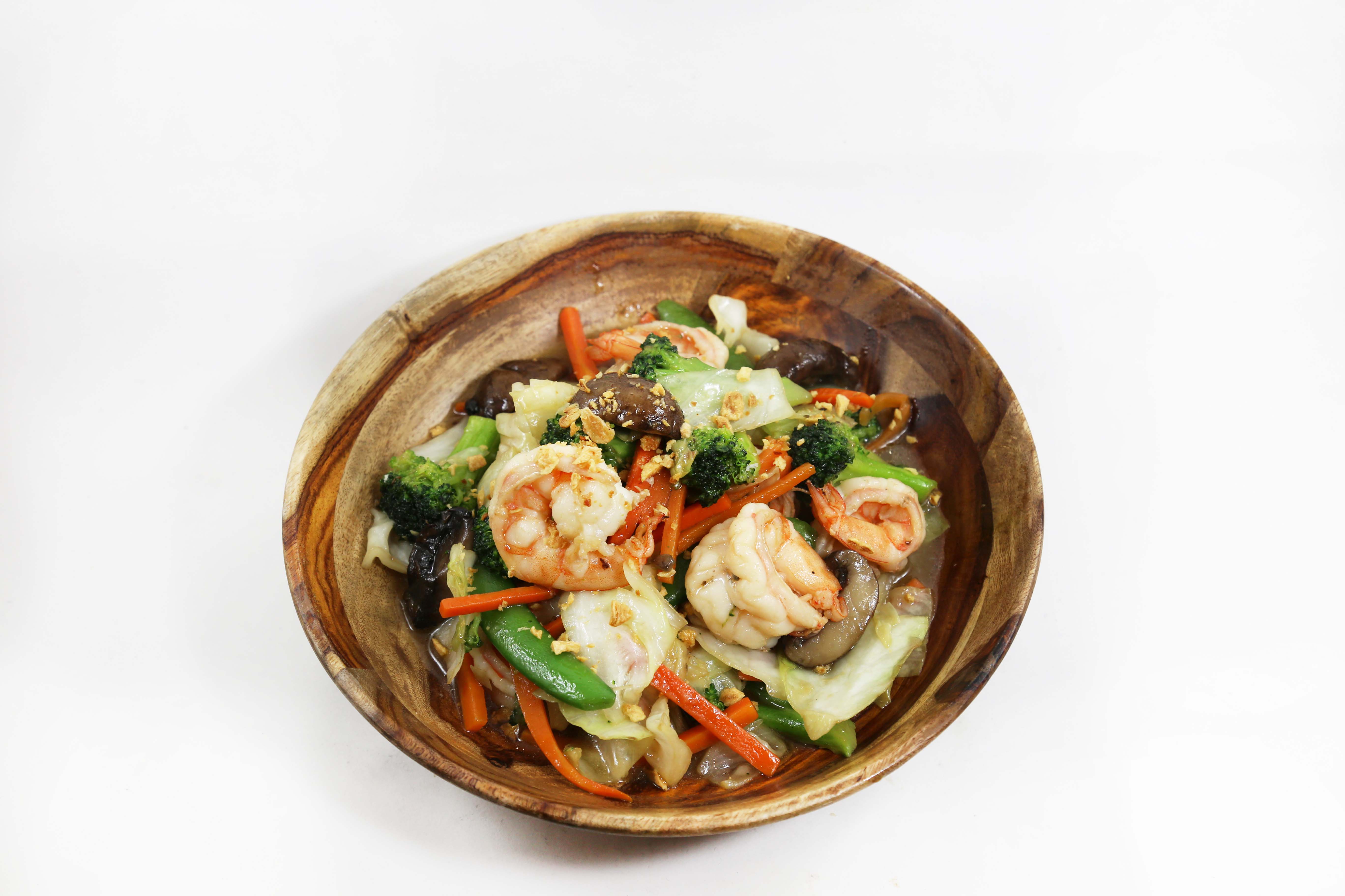 Order 145. Mixed Veggies and Shrimp food online from Eto'O Modern Asian Cuisine store, Chicago on bringmethat.com