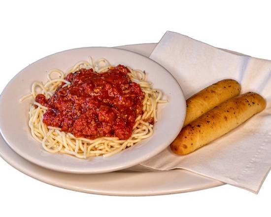 Order Spaghetti with Meat Sauce food online from Zio Al's Pizza & Pasta store, Plano on bringmethat.com