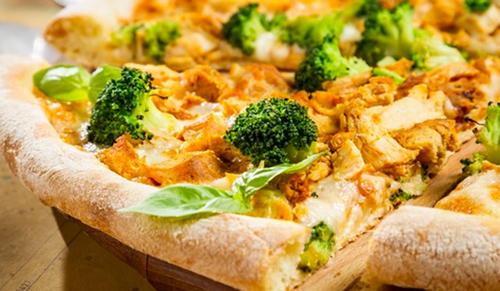 Order Chicken & Broccoli Teriyaki Pie - Personal 12" food online from Brother Bruno Pizza store, Washingtonville on bringmethat.com