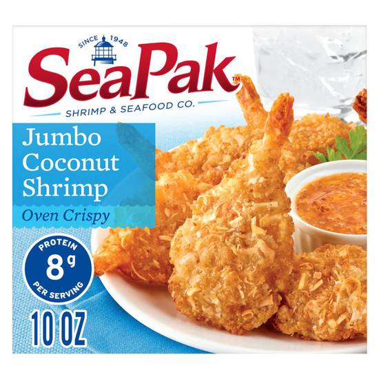Order SeaPak Frozen Oven Crispy Breaded Jumbo Coconut Shrimp 10oz food online from Everyday Needs by Gopuff store, Stamford on bringmethat.com