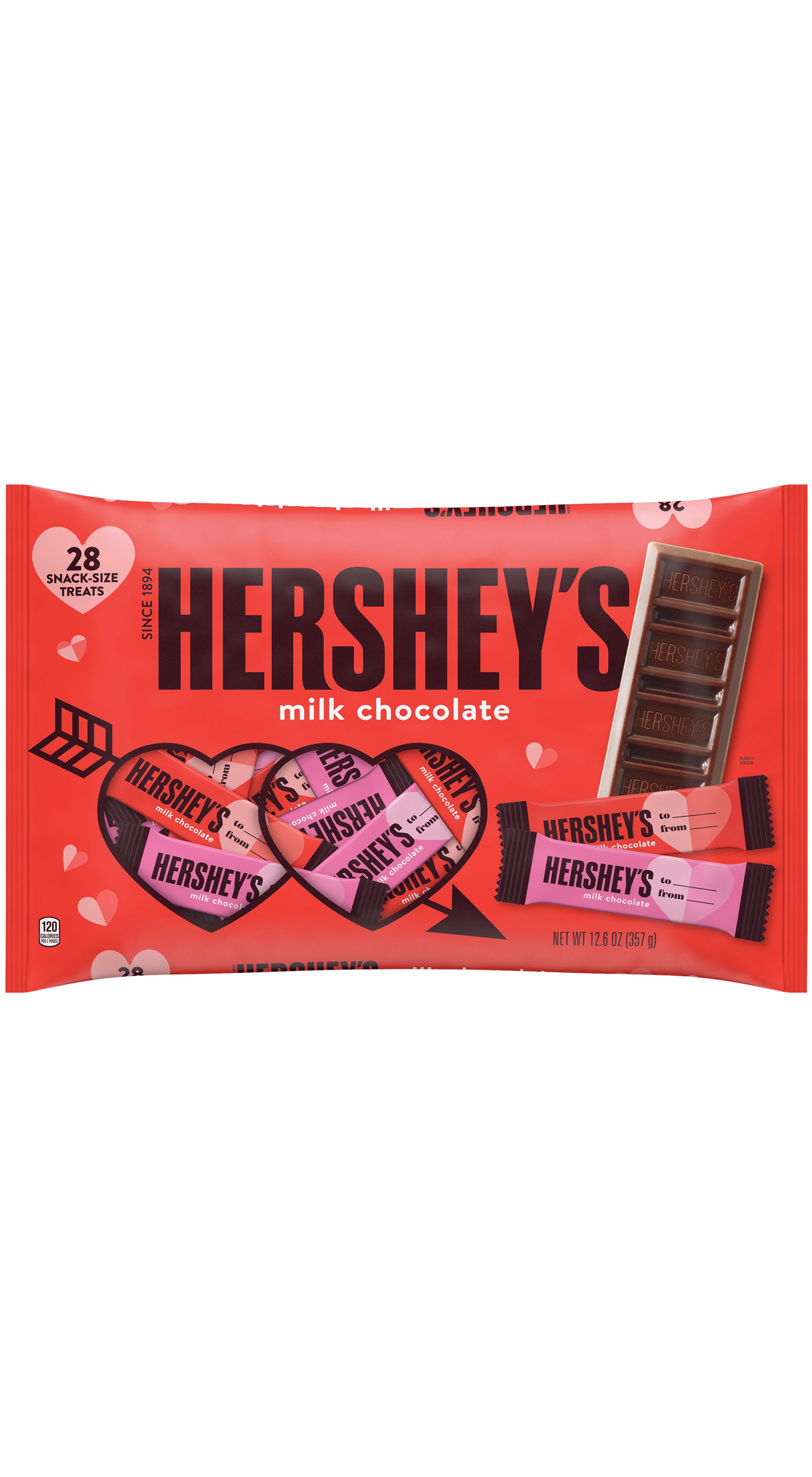Order Hershey Valentine's Milk Chocolate Bars, Snack Size - 12.6 oz food online from Rite Aid store, MILLER PLACE on bringmethat.com