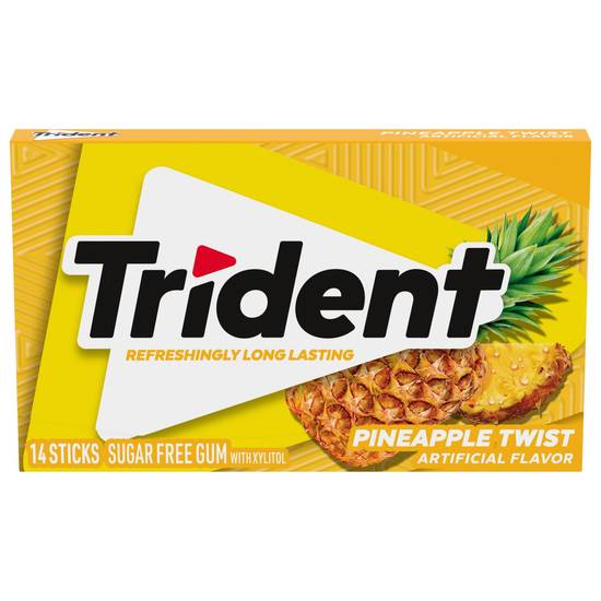 Order Trident Pineapple Twist Sugar Free Gum, 14 CT food online from CVS store, ROCKFORD on bringmethat.com