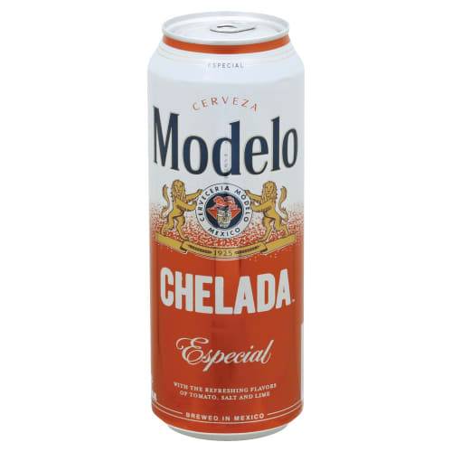 Order Modelo · Chelada Especial Tomato Salt & Lime Mexican Pale Beer (24 fl oz) can food online from D & B Liquor store, Olmos Park on bringmethat.com
