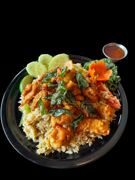 Order  Crispy Chicken Herb Fried Rice food online from Iyara Thai Cuisine store, Houston on bringmethat.com