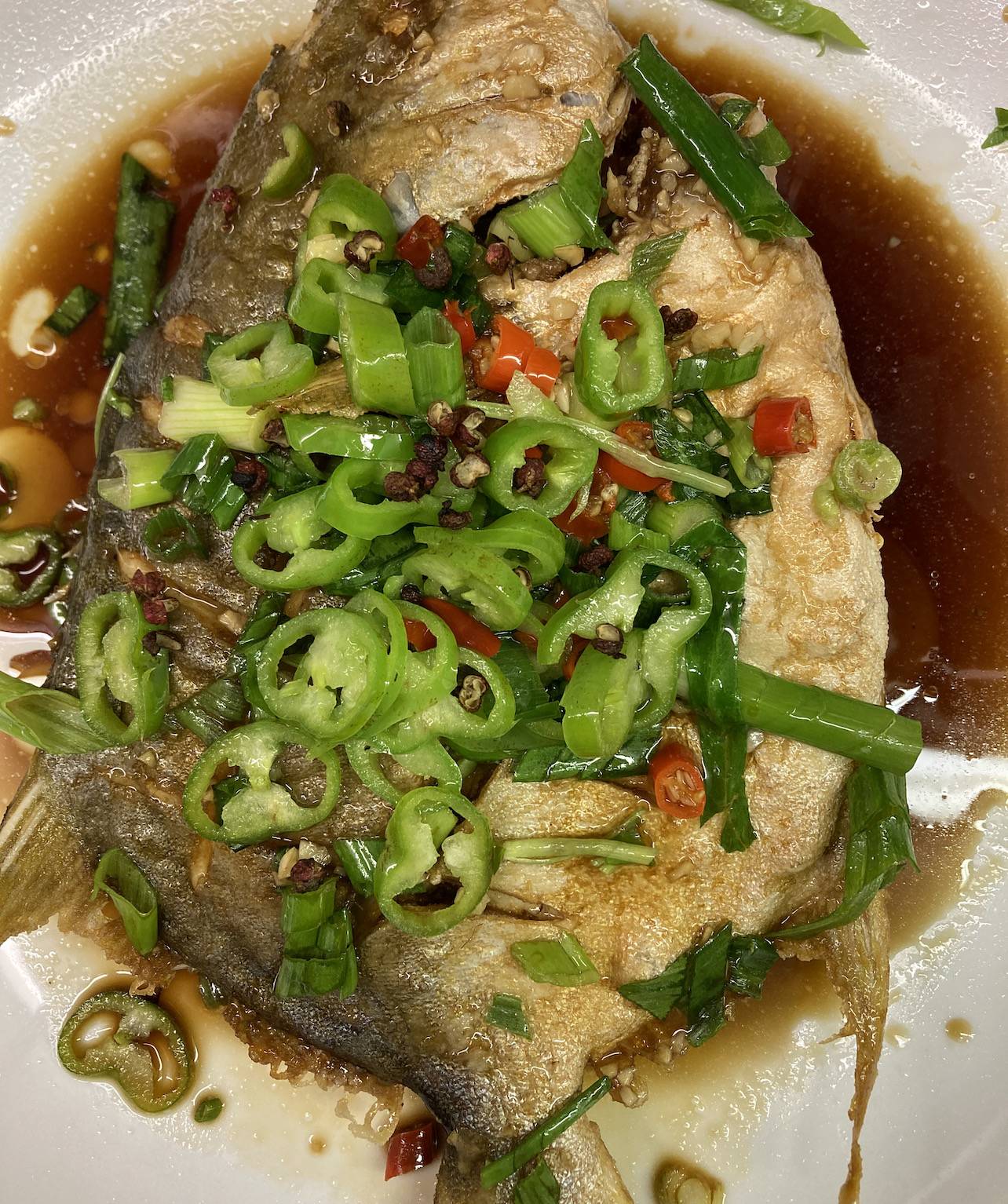 Order Fried Golden Pomfret in Special Soy Sauce (浇汁鲳鱼） food online from 5 Grains rice store, Harrison on bringmethat.com