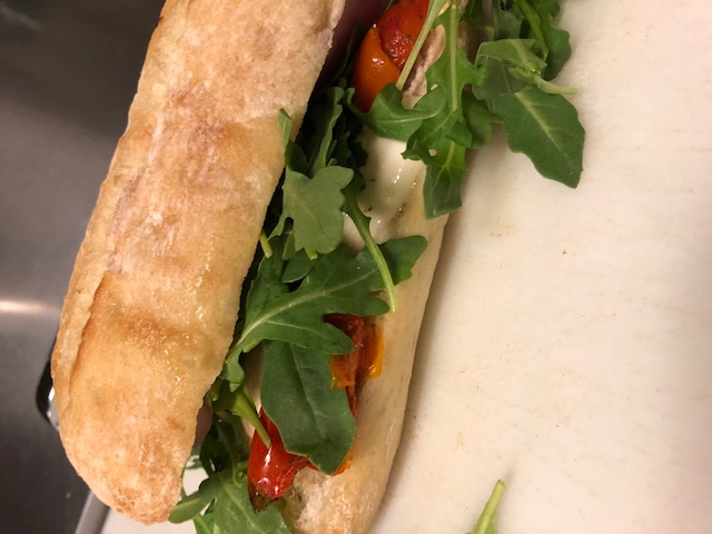 Order Arugula Baguette Sandwich food online from Hereghty Heavenly Delicious store, Raleigh on bringmethat.com