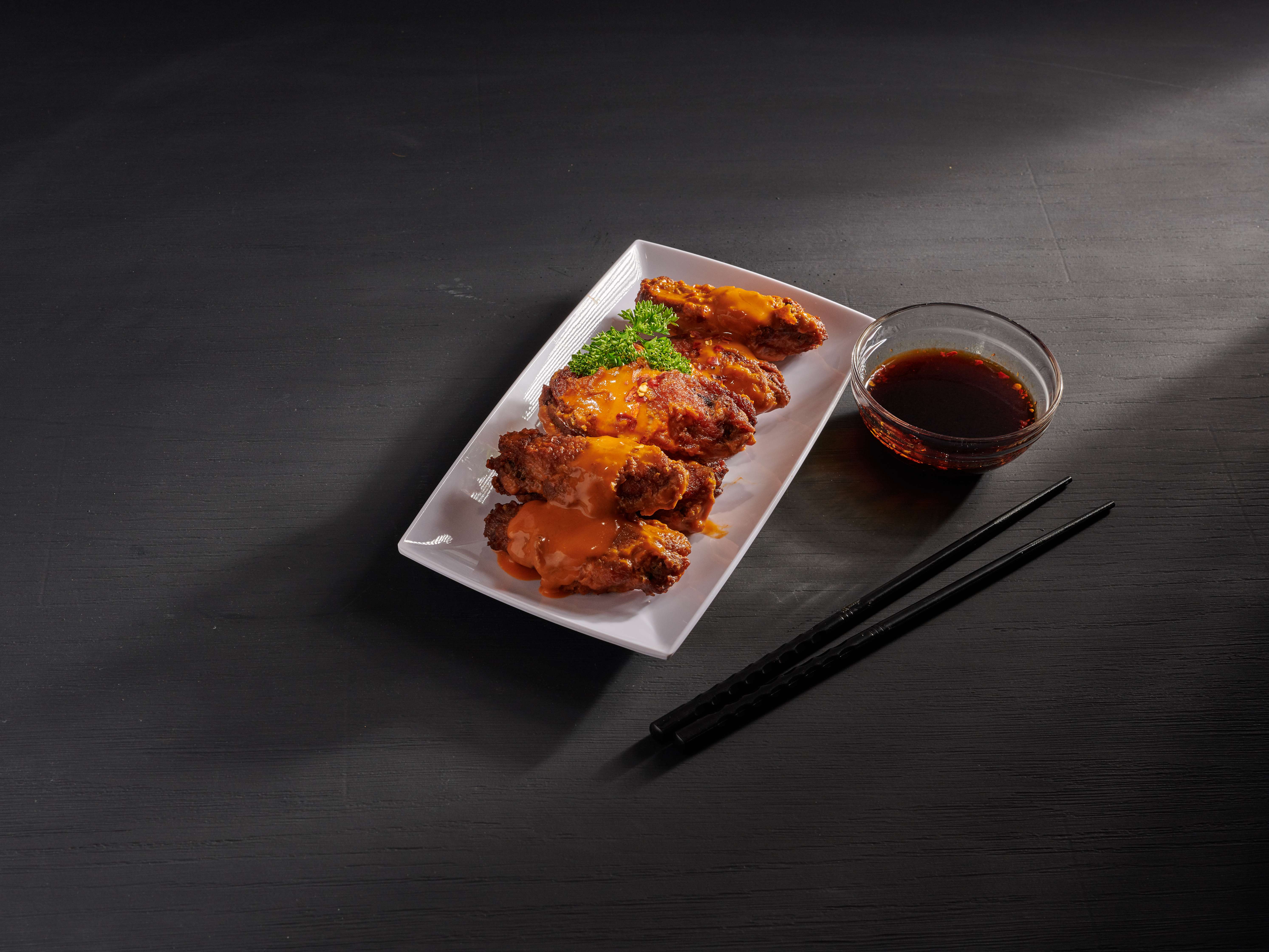 Order B. Spicy Buffalo Wings food online from Hong Kong Garden store, Bloomington on bringmethat.com