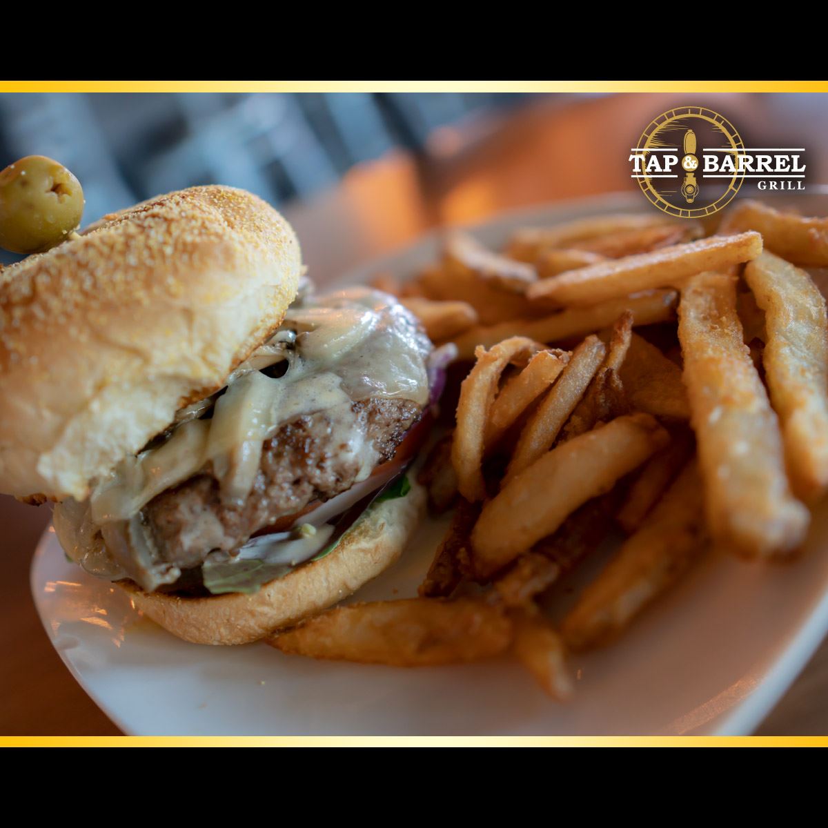 Order Zip Burger food online from Tap & Barrel Grill store, Shelby Charter Township on bringmethat.com
