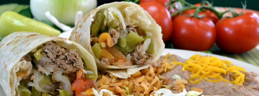 Order 7. Two Beef Burrito food online from Los Cuates store, Raleigh on bringmethat.com