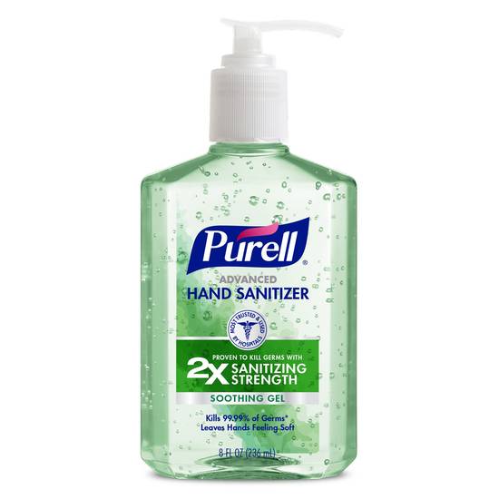 Order PURELL Advanced Hand Sanitizer Soothing Gel with Aloe and Vitamin E- 8 fl oz Pump Bottle food online from CVS store, FRANKFORT on bringmethat.com