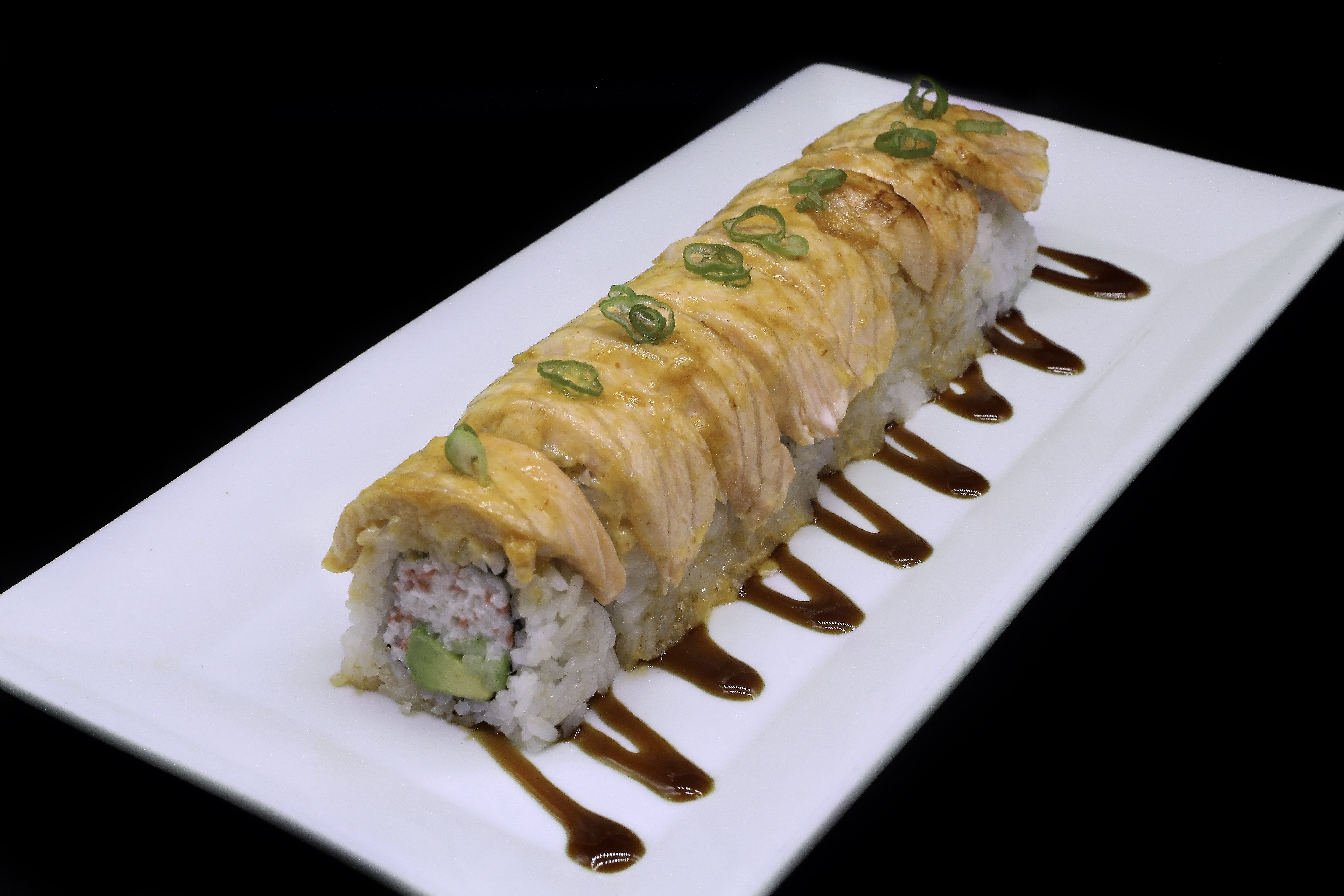 Order 25. Baked Salmon Roll  food online from Papa Sushi & Roll store, Covina on bringmethat.com