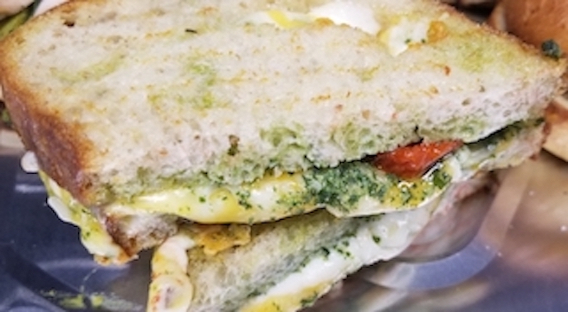 Order Basil Pesto Grilled Cheese food online from The Eco Cafe store, Oak Park on bringmethat.com