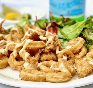 Order Crispy Calamari food online from Barney's store, Locust Valley on bringmethat.com