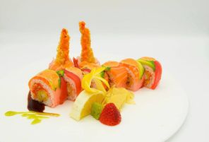 Order Sex on the Beach Roll food online from Kabuto Sushi, Hibachi & Lounge store, East norriton on bringmethat.com