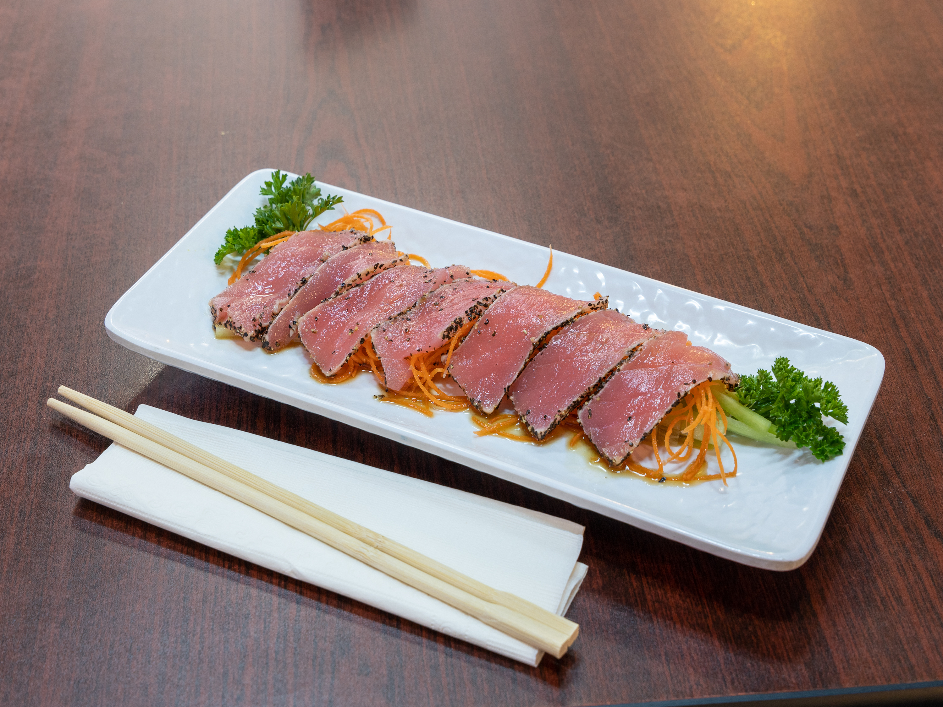 Order A16. Pepper Tuna Tataki food online from Sushi Koi store, Houston on bringmethat.com