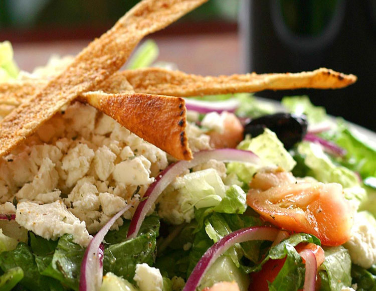 Order Greek Salad food online from Zabak Mediterranean Cafe store, Houston on bringmethat.com