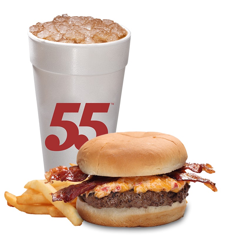 Order Lil' Pimento Burger Meal food online from Hwy 55 Burgers Shakes & Fries store, Goldsboro on bringmethat.com