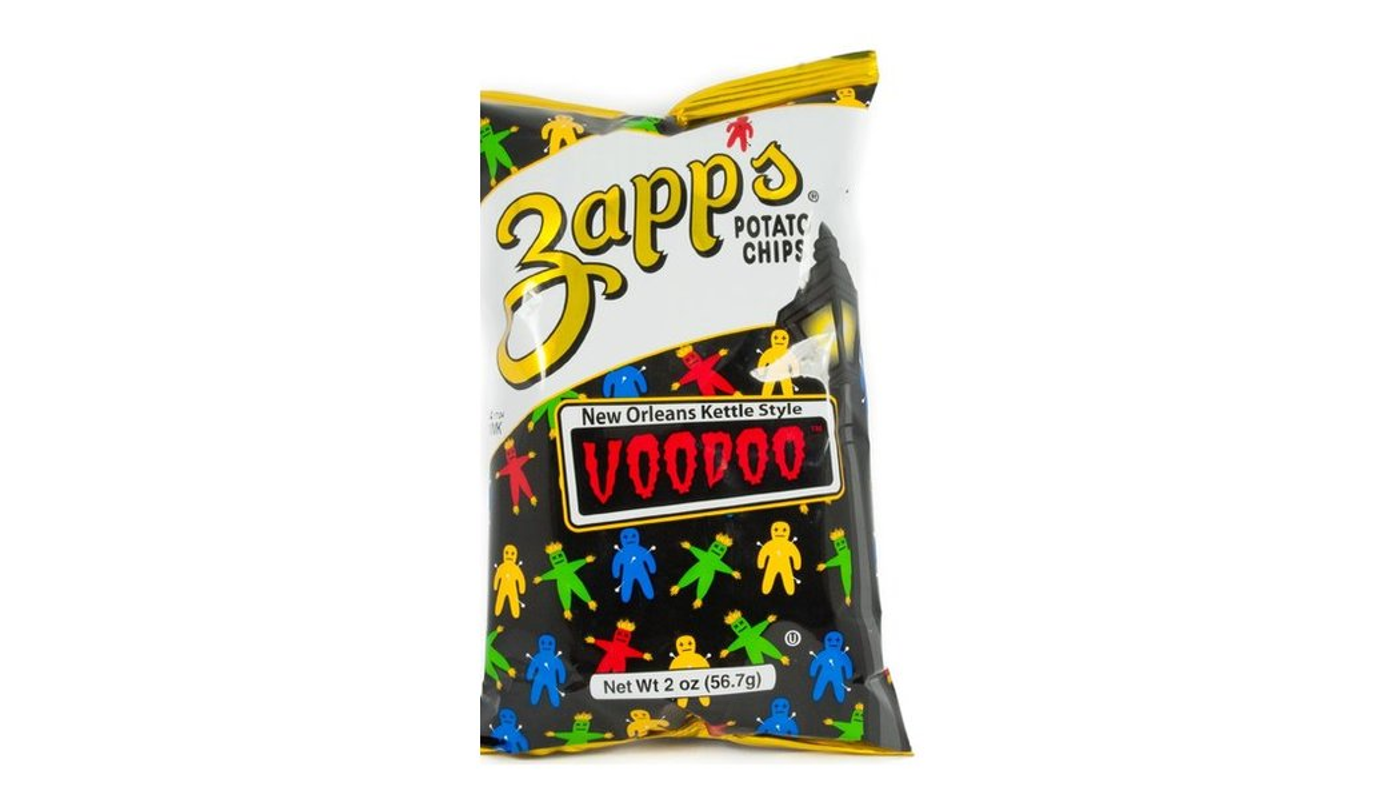 Order Zapp's Voodoo Potato Chips New Orleans Kettle Style 2 oz Bag food online from Robert Market store, Los Angeles on bringmethat.com