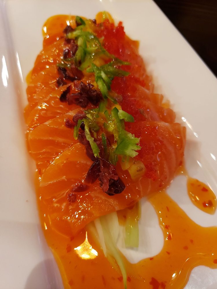 Order A26. Salmon Carpaccio food online from My Sushi Japanese Restaurant store, Middle Village on bringmethat.com