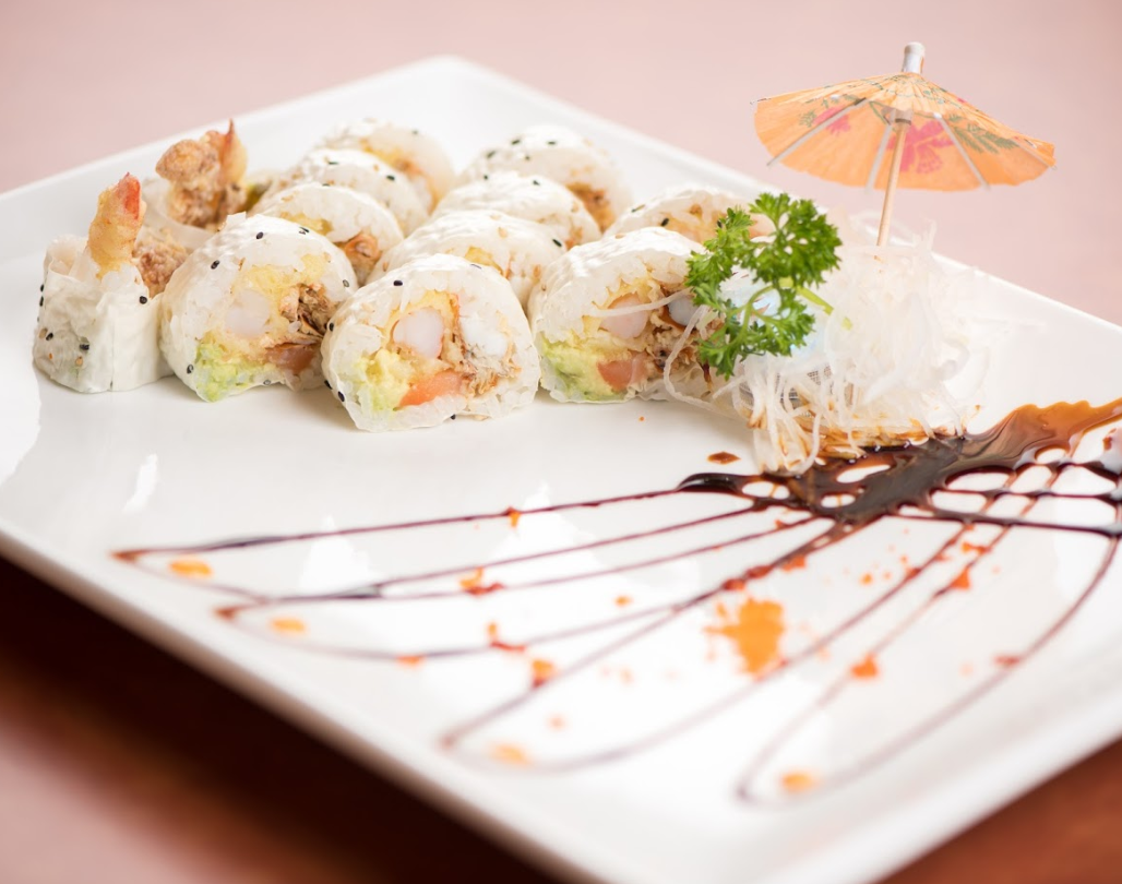 Order 10 Piece Ocean Roll food online from Matsu Sushi Bar store, Houston on bringmethat.com
