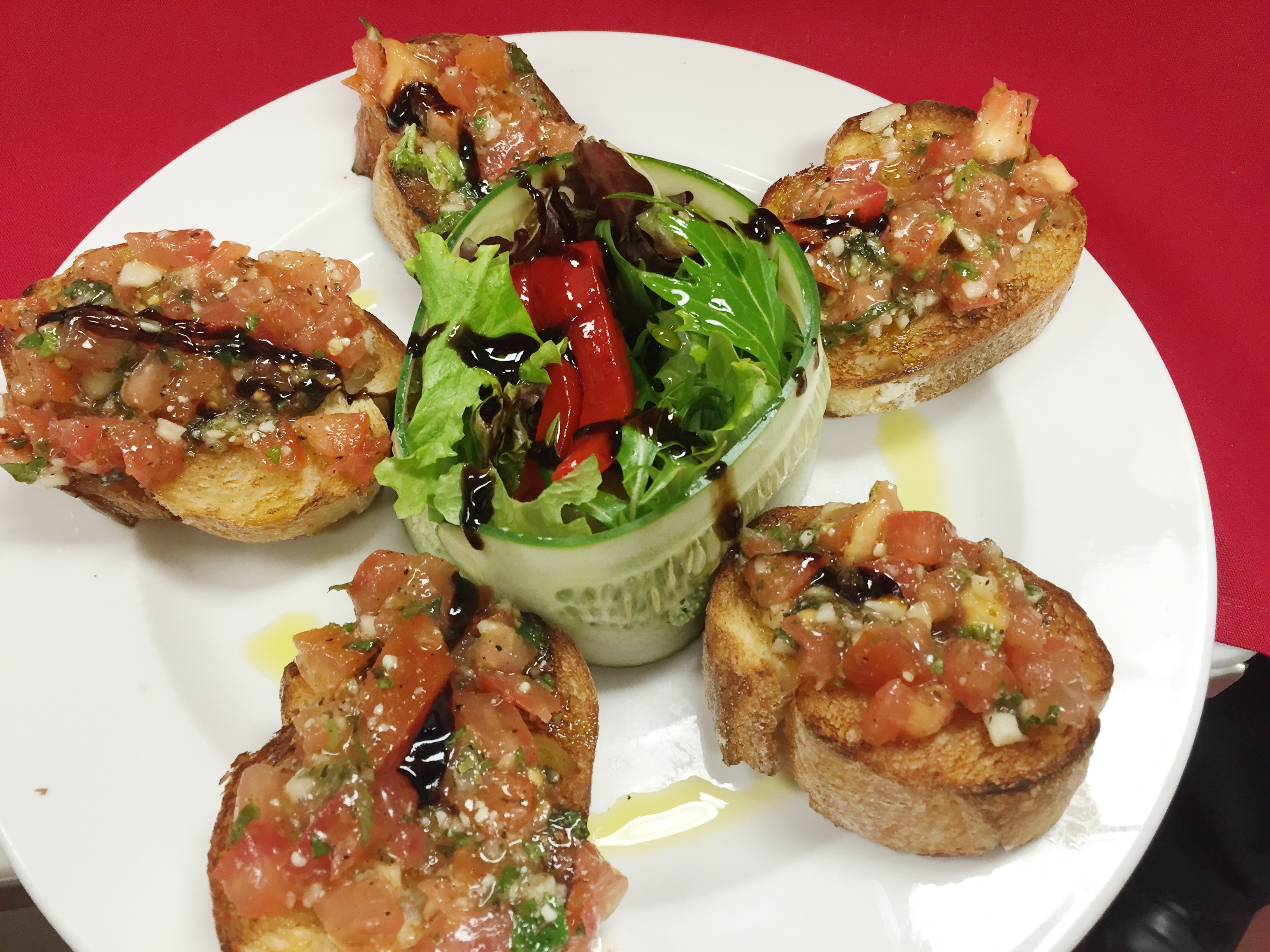 Order 5 Piece Bruschetta food online from Jerry Pizza store, Jersey City on bringmethat.com