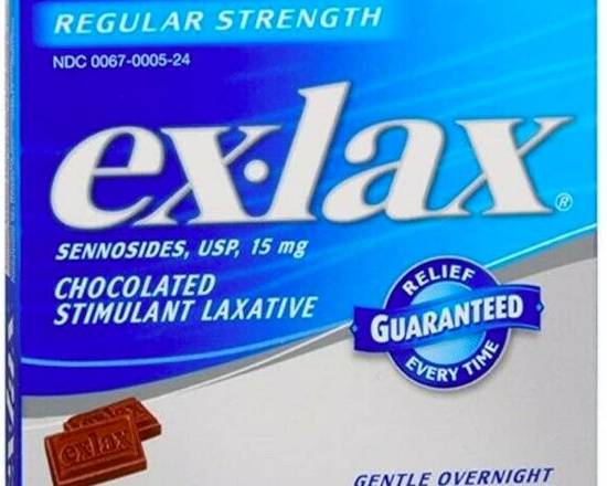 Order Ex-Lax Chocolated Stimulant Laxative 24 ct food online from McLean Ave Pharmacy store, Yonkers on bringmethat.com