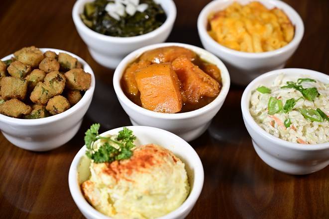 Order Pick 3 Veggie Plate with Cornbread food online from Who's Got Soul Southern Cafe store, Decatur on bringmethat.com
