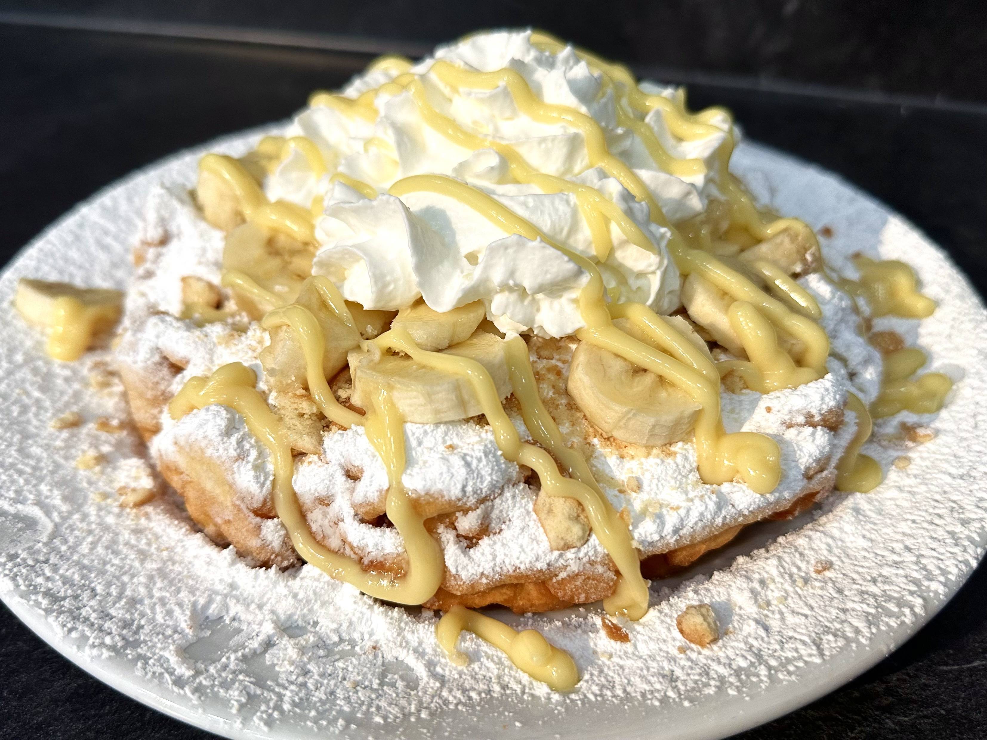 Order Banana Pudding Funnel Cake food online from The Sweet Place store, Cincinnati on bringmethat.com