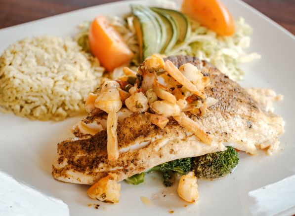 Order Grilled Blackened Tilapia food online from Alicia Mexican Grille store, Katy on bringmethat.com