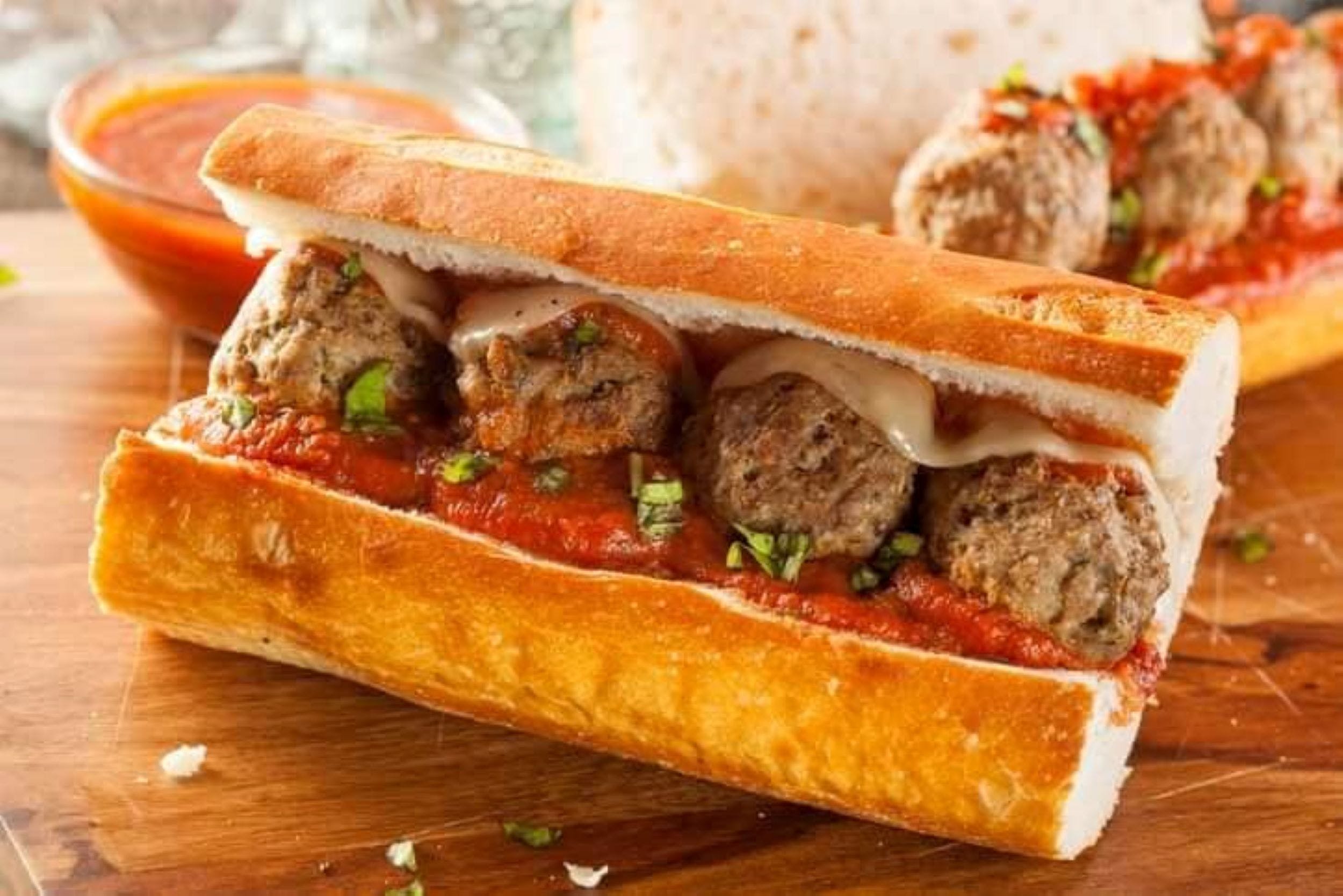 Order Meatball Sub - 6" food online from House Of Pizza store, San Antonio on bringmethat.com