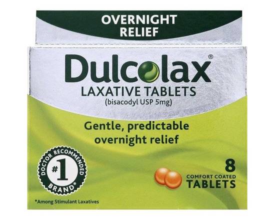 Order Dulcolax Gentle and Predictable Overnight Relief Tablets 8 ct food online from Pit Stop Liquor Mart store, El Monte on bringmethat.com