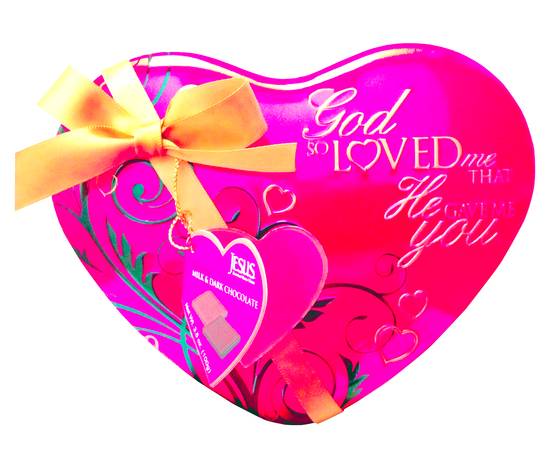 Order God So Loved Me Assorted Milk & Dark Chocolates Heart Tin - 3.5 oz food online from Rite Aid store, EDEN on bringmethat.com