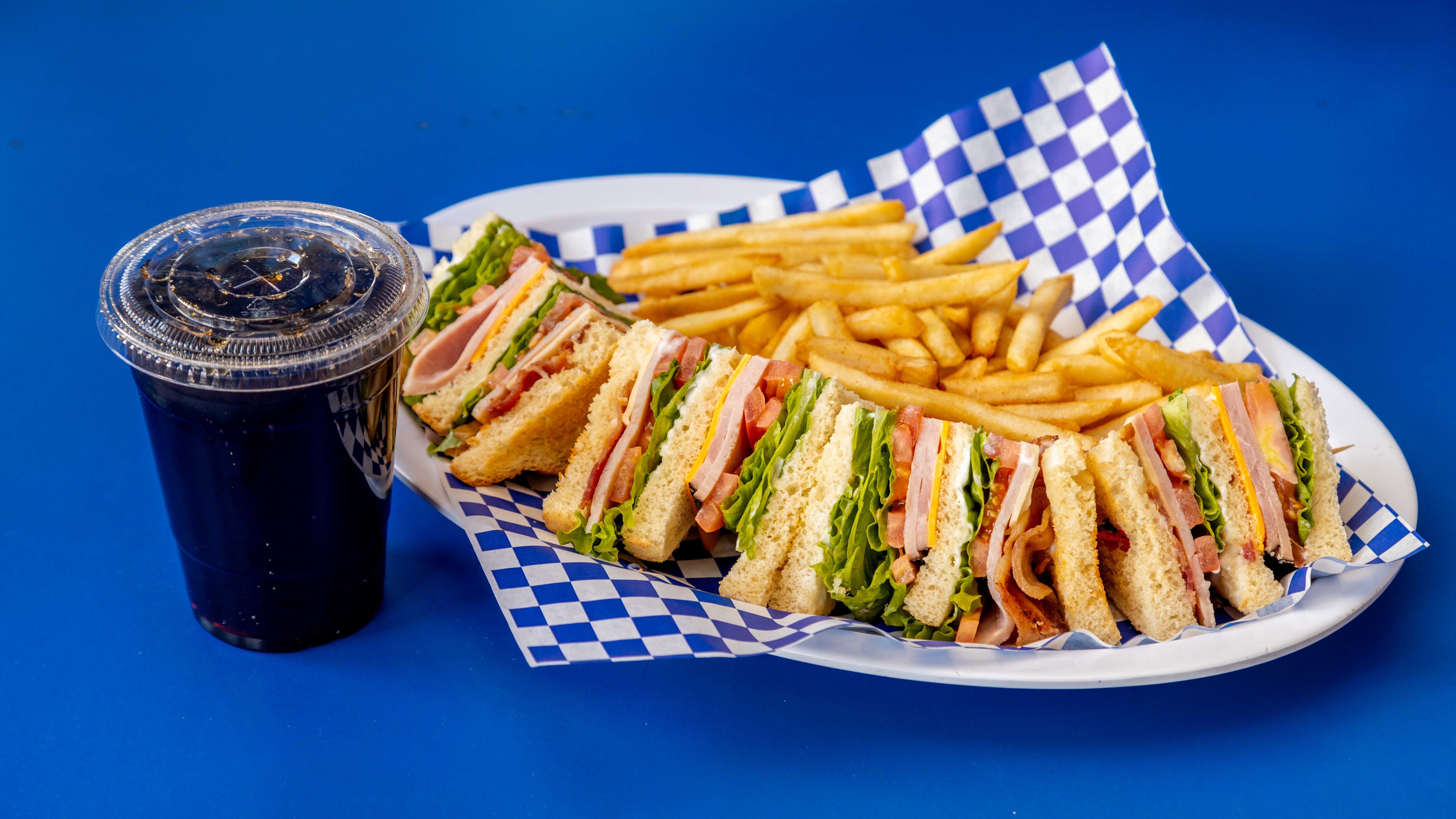 Order Club Sandwich Combo food online from Manuel Burger store, Los Angeles on bringmethat.com
