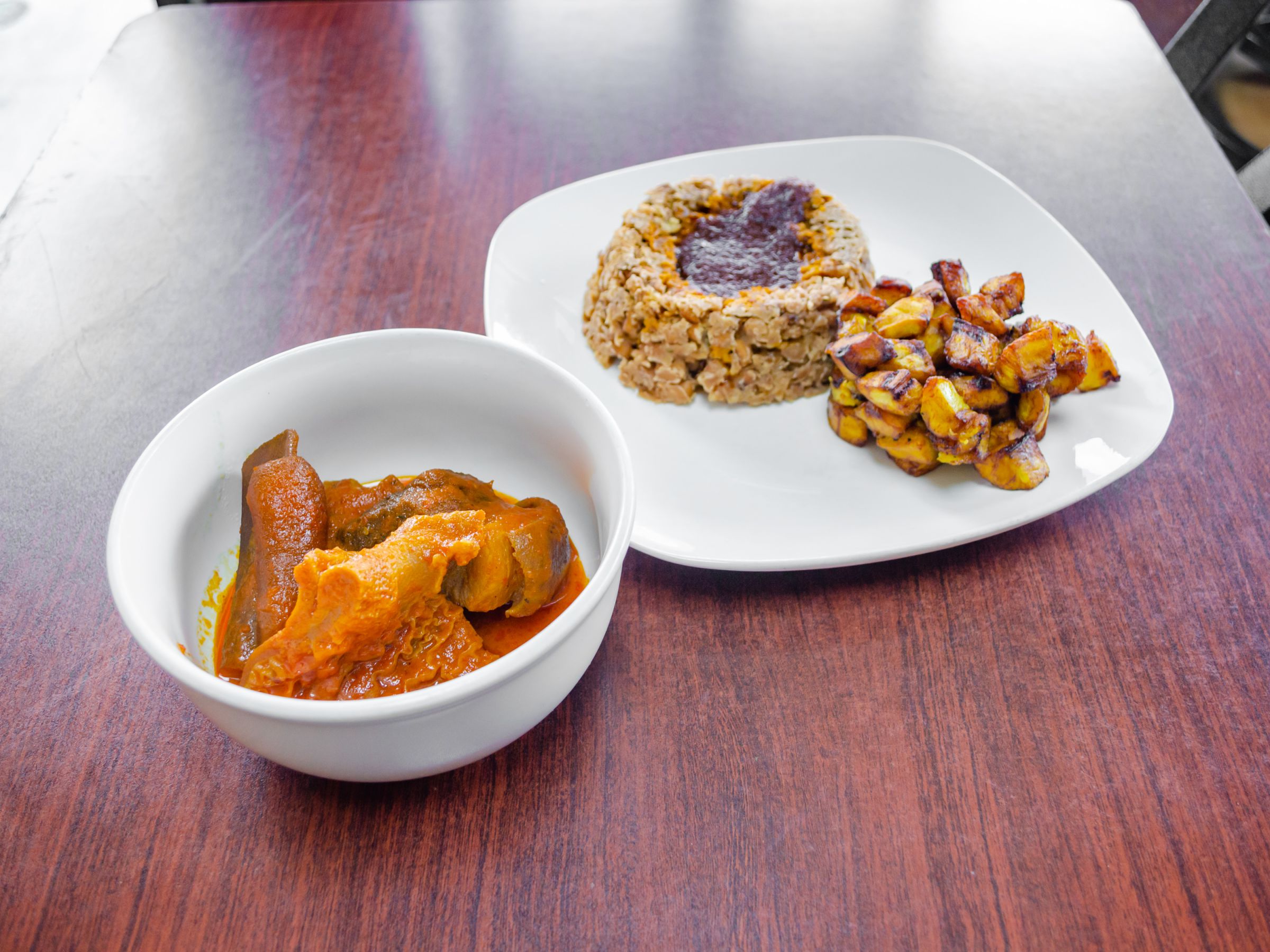 Order Fried Ripe Plantain and Beans food online from Eatwell African Cuisine store, Irvington on bringmethat.com