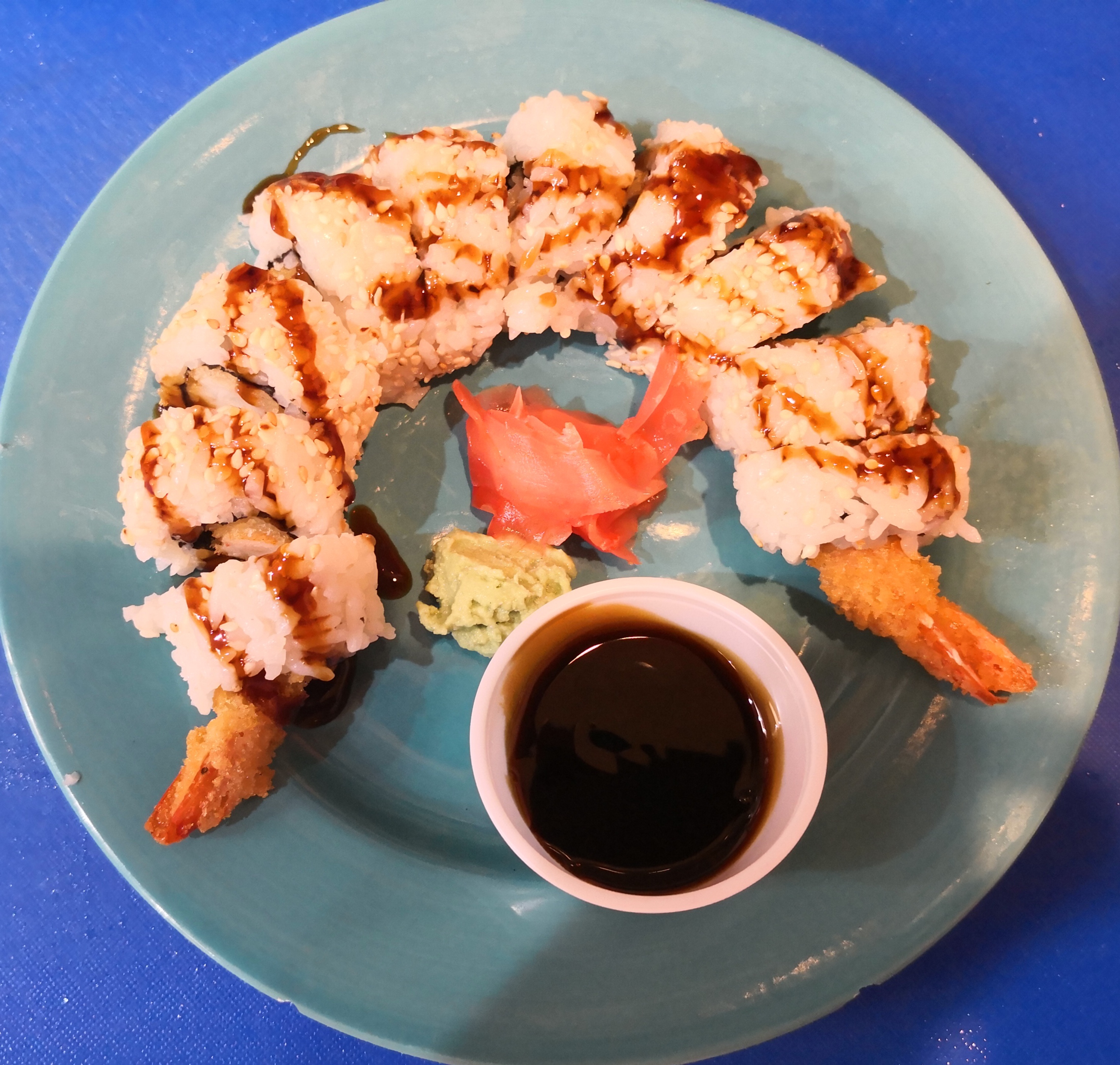 Order 3. Shrimp Tempura Roll food online from Dragon Chinese Cuisine  store, Houston on bringmethat.com