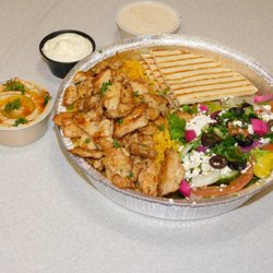 Order Shawarma Chicken Plate food online from Stop-N-Go Gyros store, Fort Worth on bringmethat.com