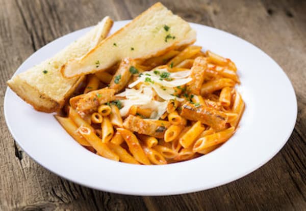 Order Penne and Grilled Chicken a la Vodka food online from Rosati's Pizza store, Sugar Grove on bringmethat.com