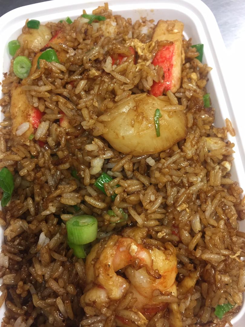 Order 120. Seafood Fried Rice food online from King Wok Gourmet Asian store, Chicago on bringmethat.com