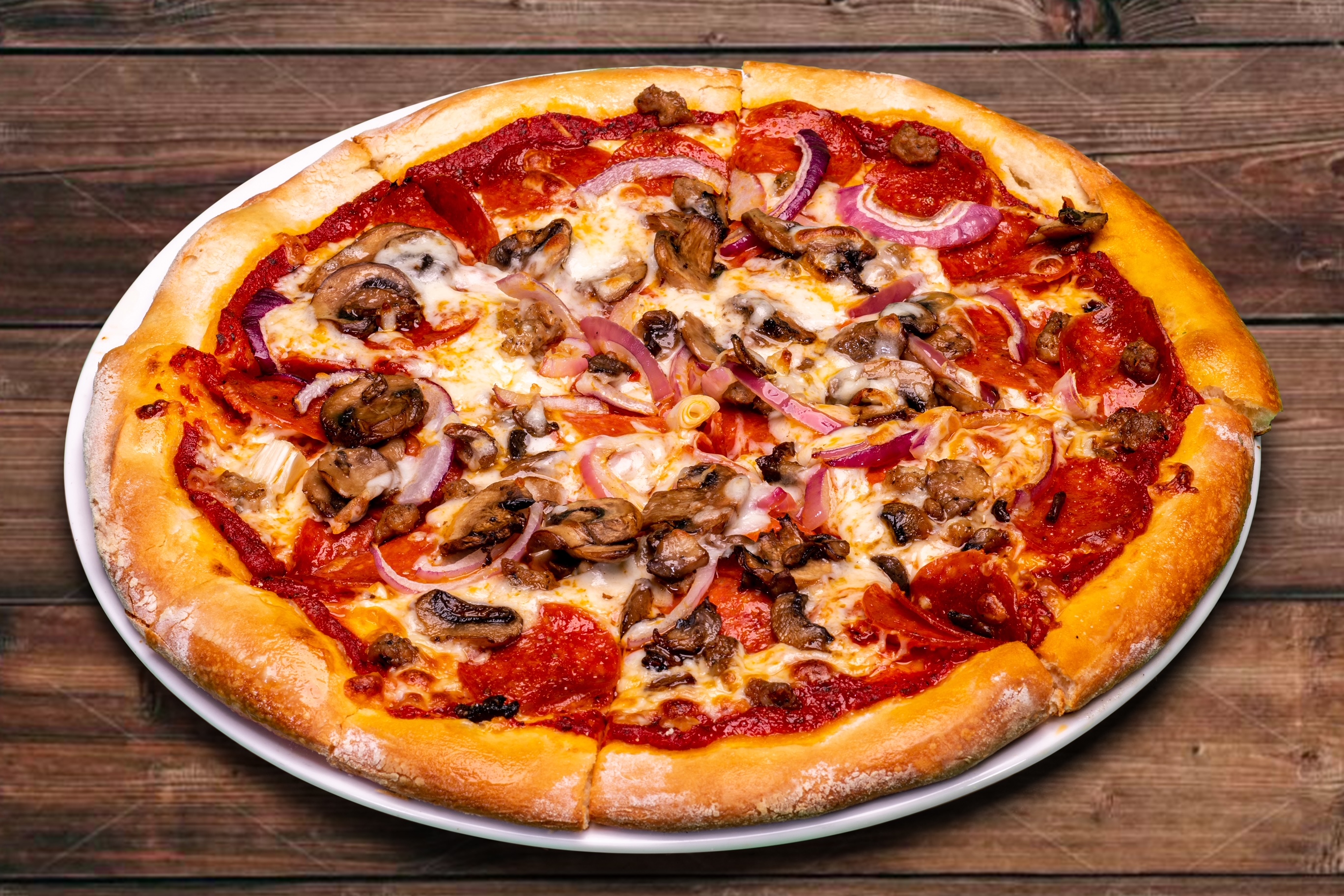 Order 12" Sicilian Pizza food online from Society Pb store, San Diego on bringmethat.com