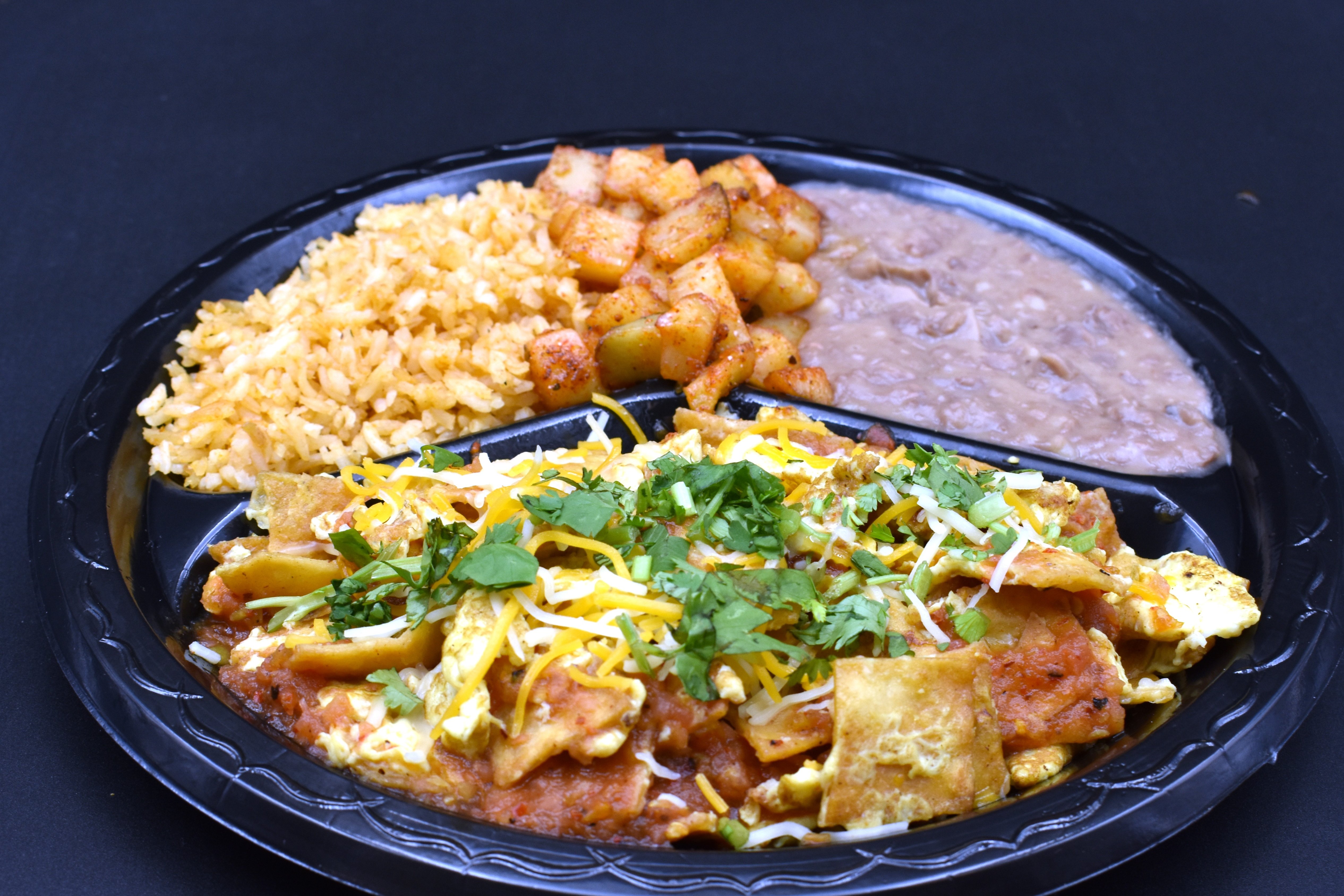 Order (#4) Chilaquiles food online from Javi Taco Shack store, Visalia on bringmethat.com