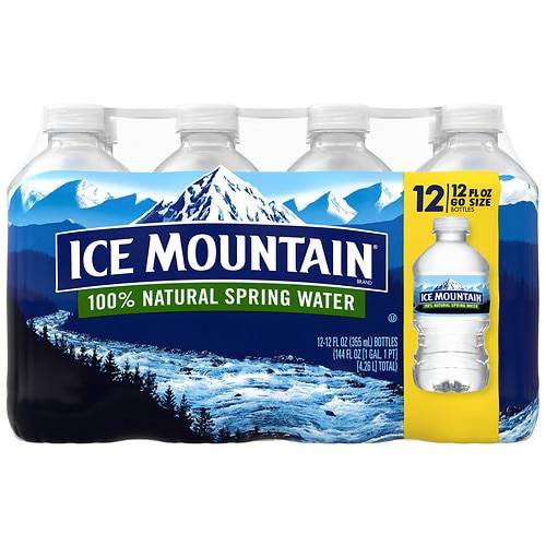 Order Ice Mountain 100% Natural Spring Water - 12.0 fl oz x 12 pack food online from Walgreens store, Matthews on bringmethat.com
