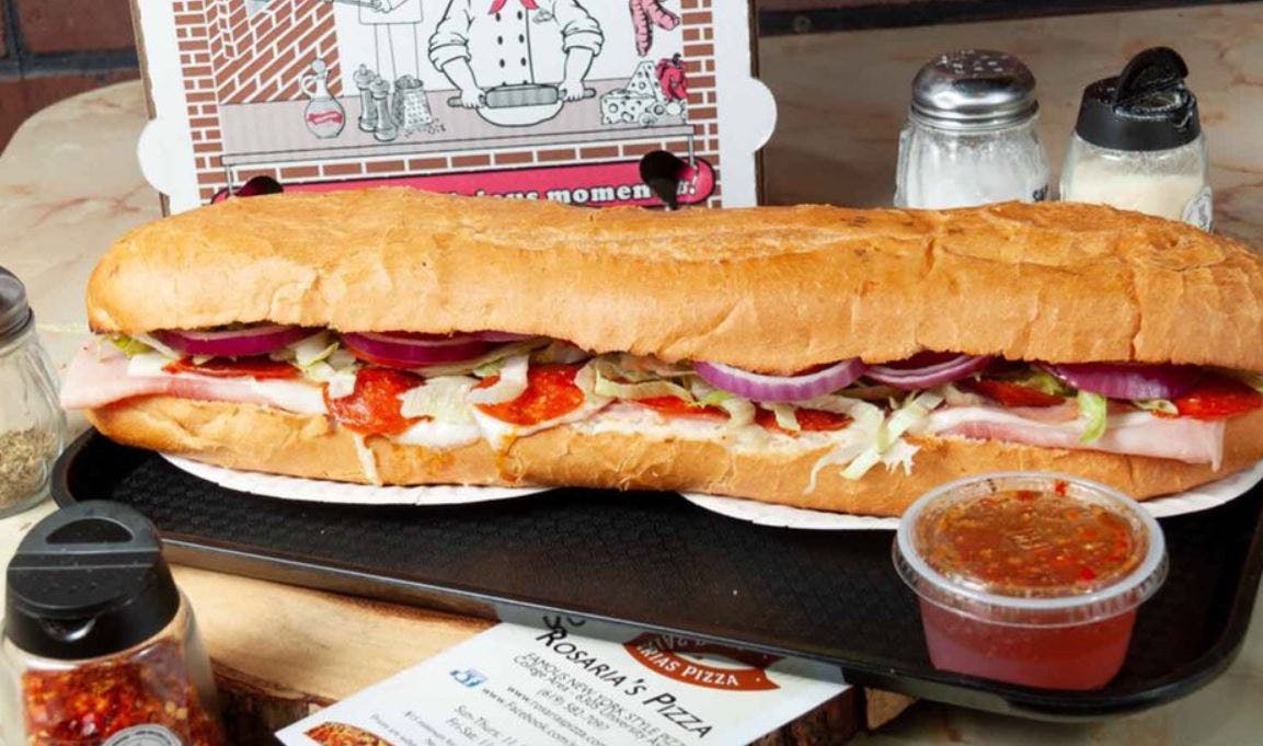 Order Super Torpedo Sub - 8'' food online from Rosaria Pizza store, San Diego on bringmethat.com