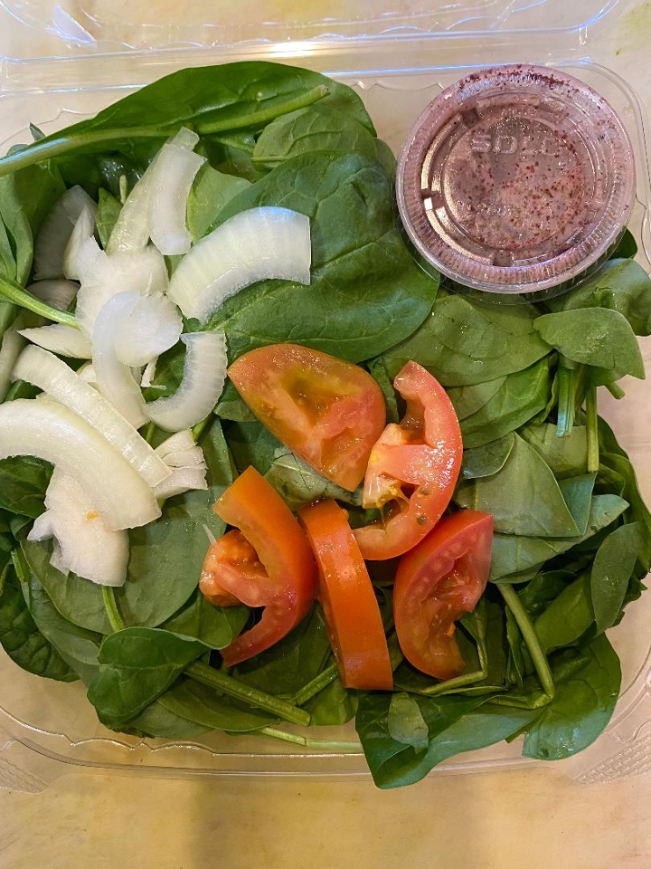 Order Meduim Spinach Salad food online from La Fresh Mediterranean Grill store, Plymouth on bringmethat.com